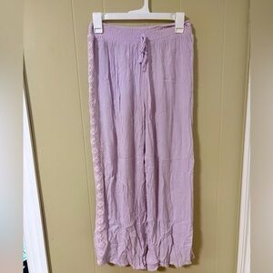 Lavender Wide-Leg Pants